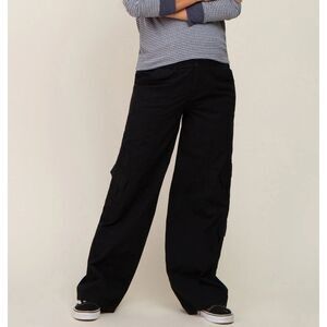 pink blush maternity black cargo elastic waist pants medium